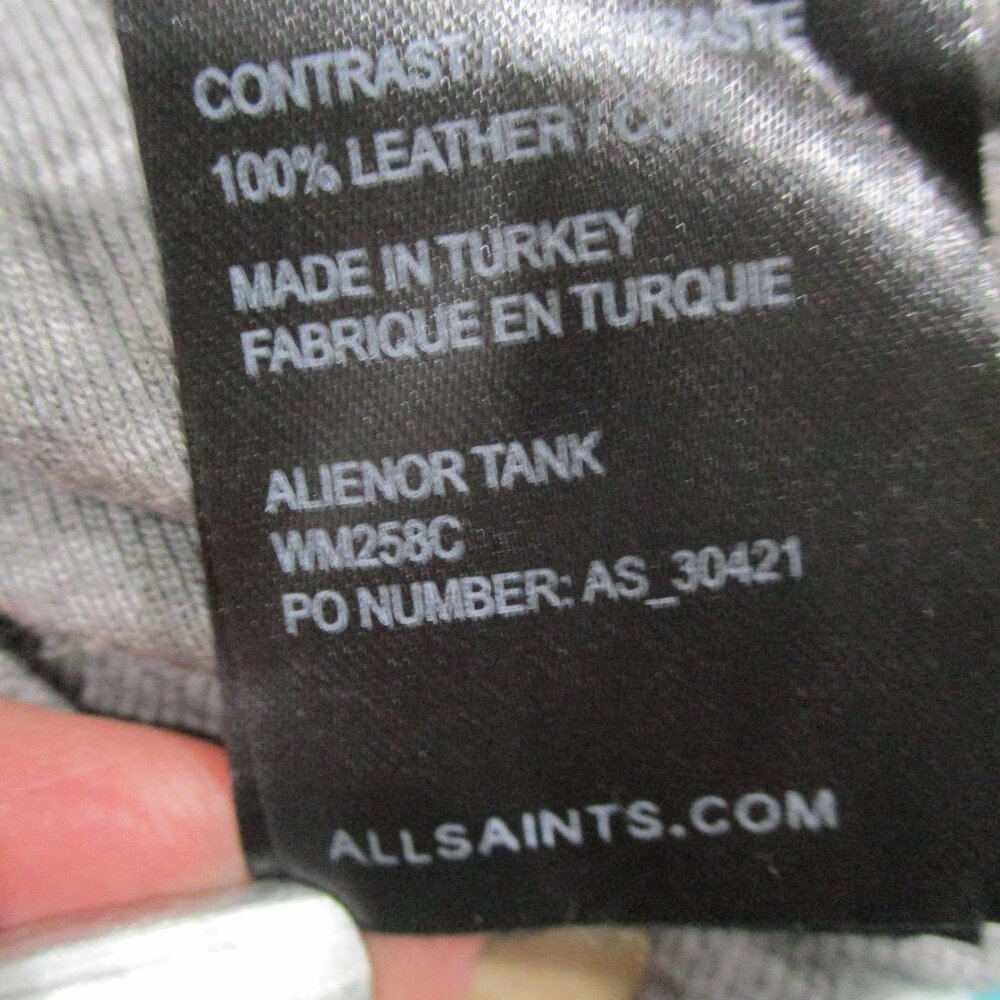 AllSaints Gray "Alienor Tank" Leather Shoulders - Picture 6 of 7
